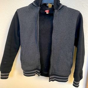 Zip front, wool lined, jacket with hoodie !!